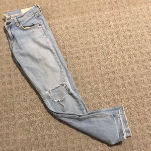 Rag & bone light wash destroyed denim